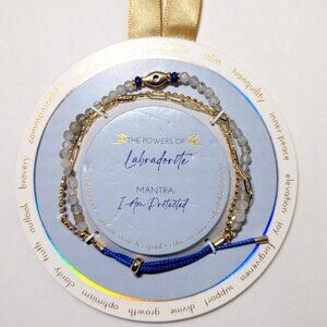 Labradorite bracelet, Mantra I *I am Protected* "The Powers of" dainty statement
